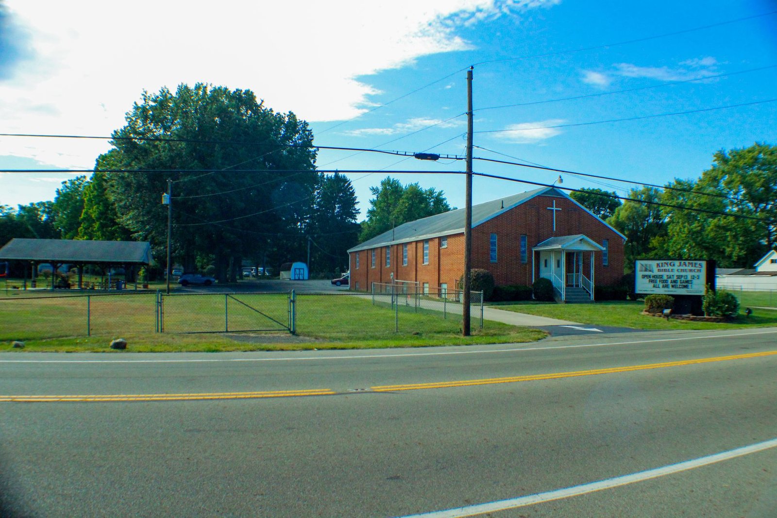 King James Bible Church exterior, daytime